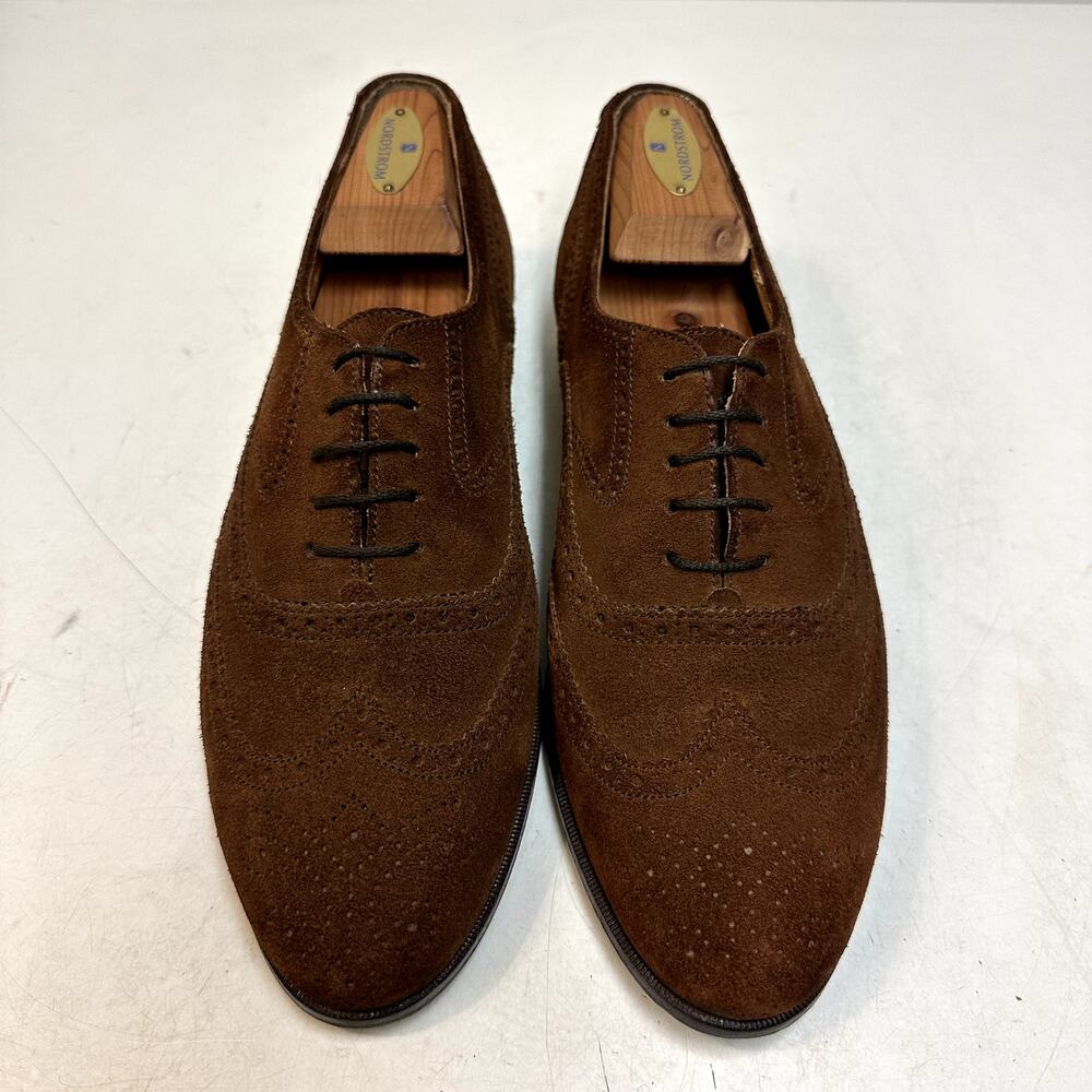 EXCELLENT Polo Ralph Lauren Snuff Suede Wingtip Brogue Made in Italy US 9 D
